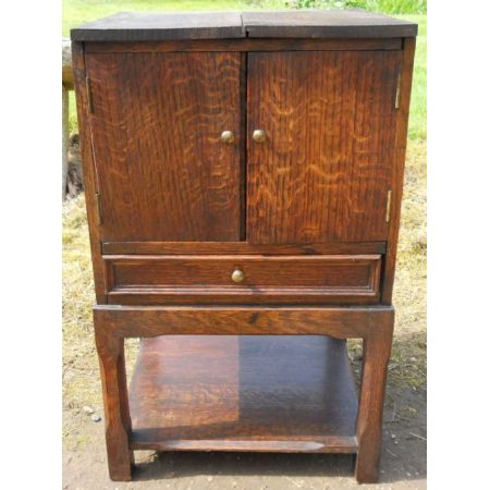 Seltener Antiker Englischer Eichen Nähkasten ca. 1920