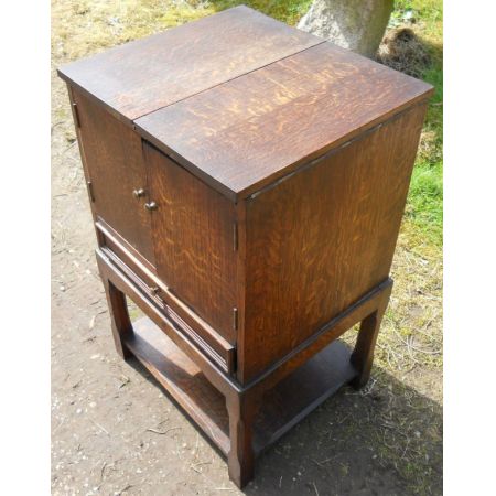 Seltener Antiker Englischer Eichen Nähkasten ca. 1920