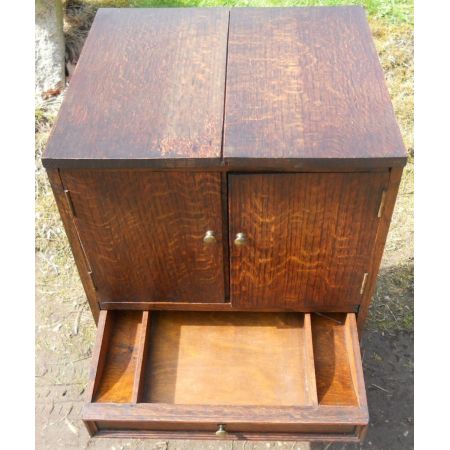 Seltener Antiker Englischer Eichen Nähkasten ca. 1920