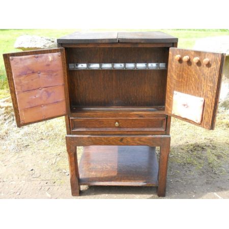 Seltener Antiker Englischer Eichen Nähkasten ca. 1920