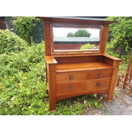 Erstklassige Antike Englische Arts & Crafts Kommode Frisiertisch ca. 1900