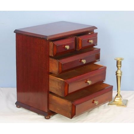 Original Antike Englische Viktorianische Mahagoni Miniatur Kommode