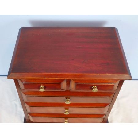 Original Antike Englische Viktorianische Mahagoni Miniatur Kommode