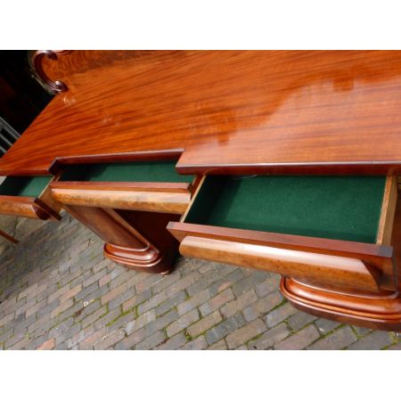 Englischer Viktorianischer Mahagoni Schreibtisch Sideboard antik 1850
