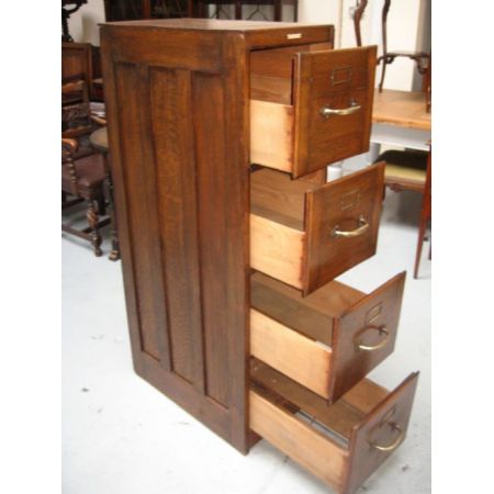 Praktischer Antiker Aktenschrank Eiche englisch ca 1920