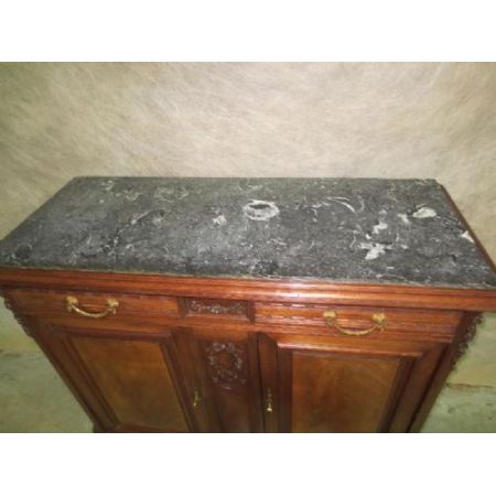 Elegantes französisches Mahagoni Sideboard Marmor antik 1890