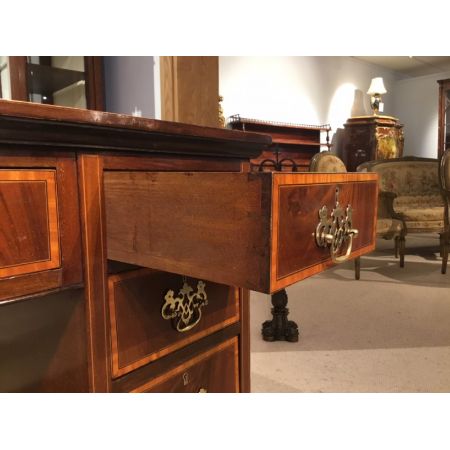 Original edwardianischer antiker Mahagoni Pedestal Schreibtisch ca 1900