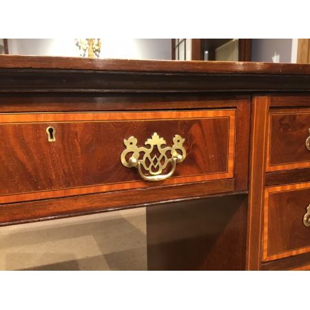 Original edwardianischer antiker Mahagoni Pedestal Schreibtisch ca 1900