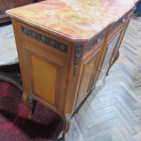 Französisches Sideboard Massivholz Marmor antik 1920