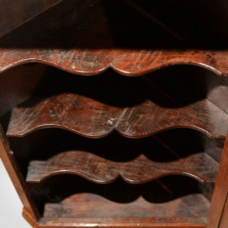 Georgianischer original antiker hängender Eckschrank Eiche englisch ca 1780