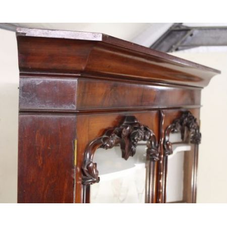 Großer viktorianischer Mahagoni Eckschrank original antik 