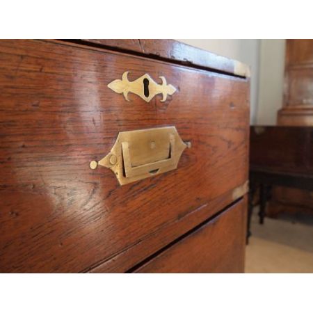 Original antike britische Militär Kommode Teak Campaign 1830