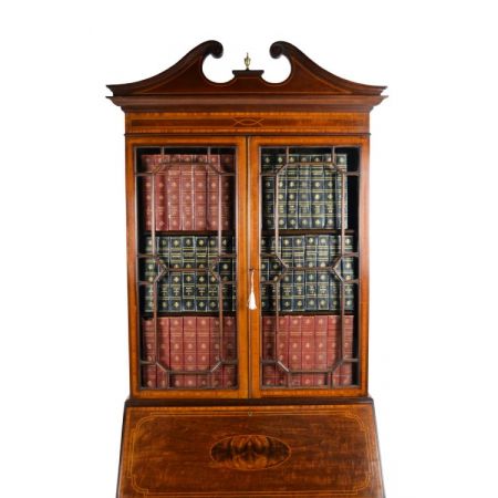 Antiker Englischer Mahagoni Bücherschrank Sekretär original Maple & Co ca 1890