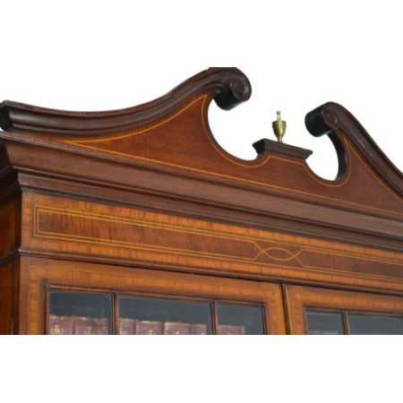 Antiker Englischer Mahagoni Bücherschrank Sekretär original Maple & Co ca 1890