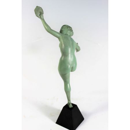 Original antike französische Art Deco Figur Skulptur Tänzerin 1920
