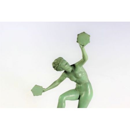Original antike französische Art Deco Figur Skulptur Tänzerin 1920