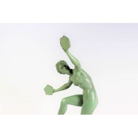 Original antike französische Art Deco Figur Skulptur Tänzerin 1920