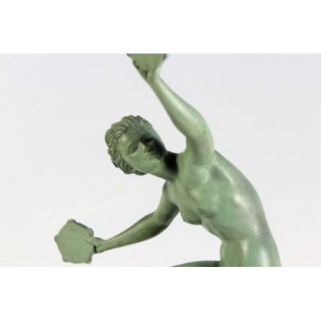 Original antike französische Art Deco Figur Skulptur Tänzerin 1920