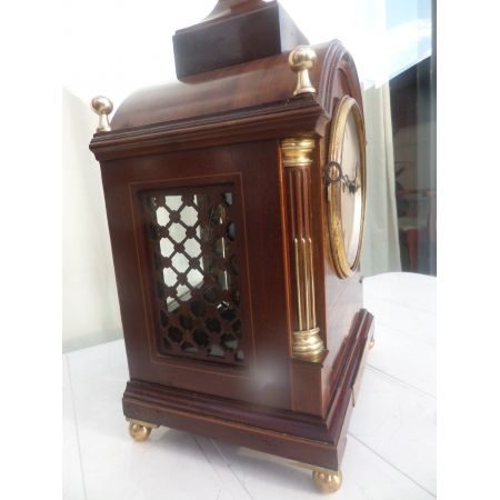 Original antike edwardianische Mahagoni Uhr Kaminuhr englisch ca 1903