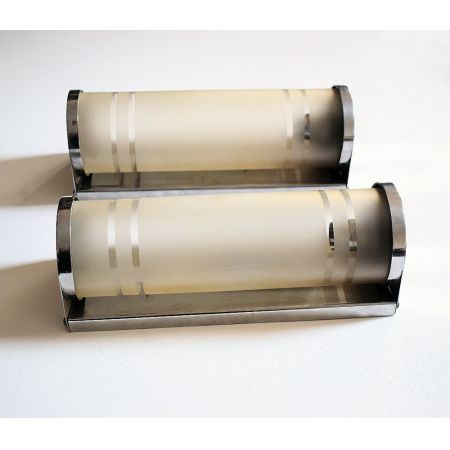 Feines Englisches Paar Art Deco Modernist Wandleuchten antik