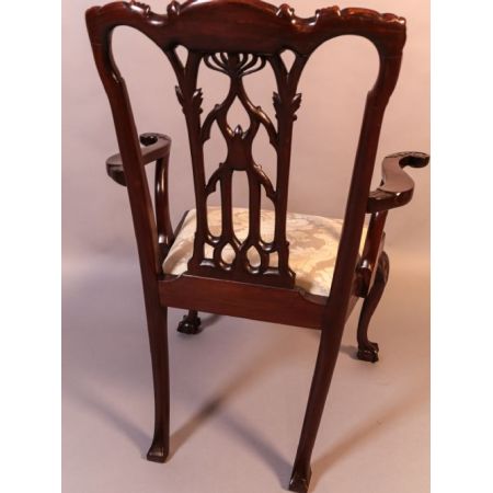 10 Stk original antike viktorianische Mahagoni Stühle Chippendale Style 1860