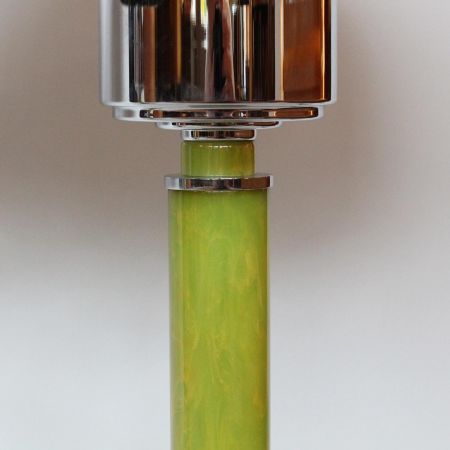 2 Stk original antike englische Art Deco Tischlampen Chrom Bakelit 1930