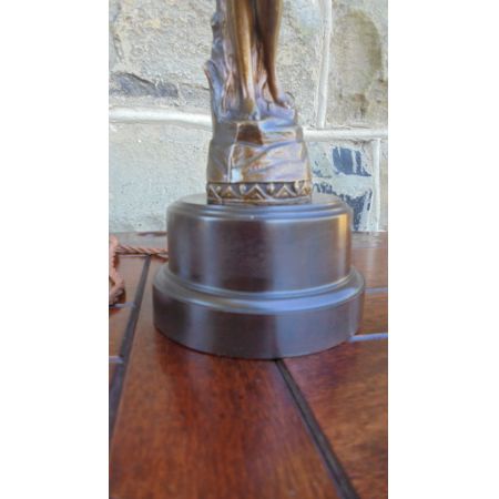 Einmalige antike Art Deco Tischlampe Kugel Marmor Messing bemalt 1930