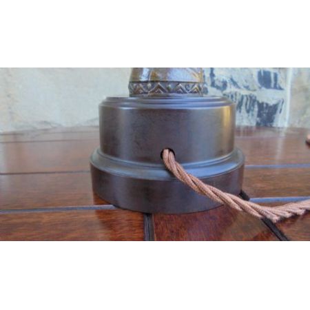 Einmalige antike Art Deco Tischlampe Kugel Marmor Messing bemalt 1930