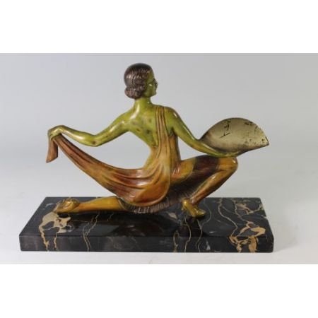 Original antike französische Art Deco Bronzefigur einer spanischen Tänzerin ca 1925