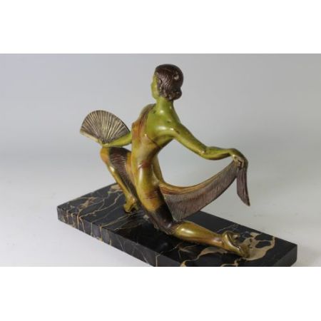 Original antike französische Art Deco Bronzefigur einer spanischen Tänzerin ca 1925