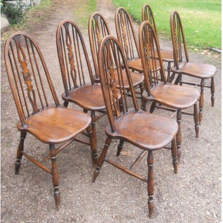 8 Stk Original antike Ulmen Esszimmerstühle Landhausstil englisch 1920