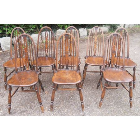 8 Stk Original antike Ulmen Esszimmerstühle Landhausstil englisch 1920