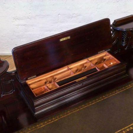 Edwardianischer englischer Mahagoni Schreibtisch original antik 1890