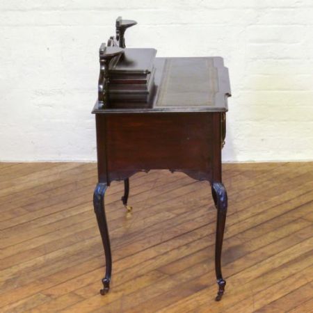 Edwardianischer englischer Mahagoni Schreibtisch original antik 1890