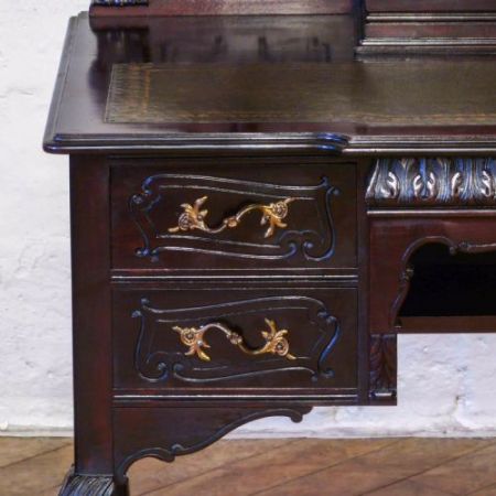 Edwardianischer englischer Mahagoni Schreibtisch original antik 1890