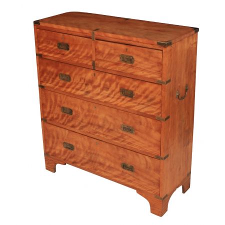 Einmalige antike Satinholz Militär Kommode englisch ca 1860