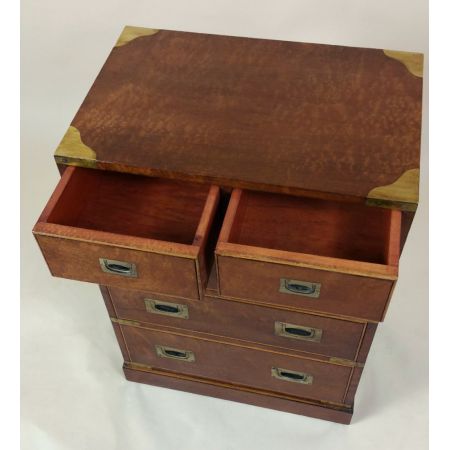 Englische Satinholz Messing Militär Kommode antik 1930