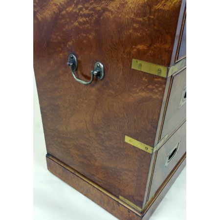 Englische Satinholz Messing Militär Kommode antik 1930