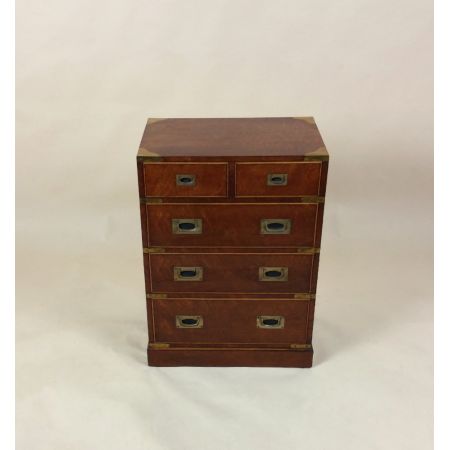 Englische Satinholz Messing Militär Kommode antik 1930