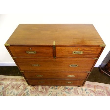 Tolle Antike britische Militär Kommode Teakholz britisch 1870