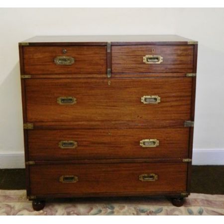 Tolle Antike britische Militär Kommode Teakholz britisch 1870