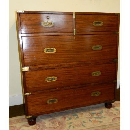 Tolle Antike britische Militär Kommode Teakholz britisch 1870