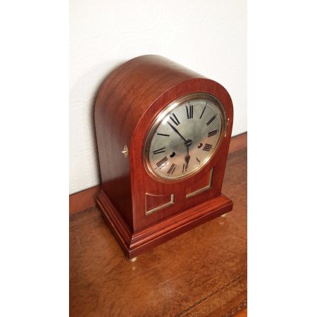 Ausgzeichnete antike deutsche Mahagoni Uhr Kaminuhr Junghans 1890