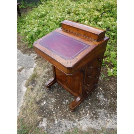 Original antiker viktorianischer Davenport Nussbaum Schreibtisch englisch 1880