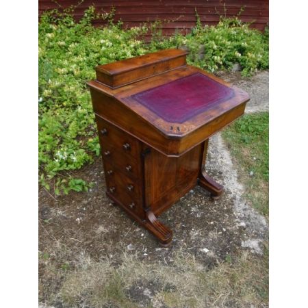 Original antiker viktorianischer Davenport Nussbaum Schreibtisch englisch 1880