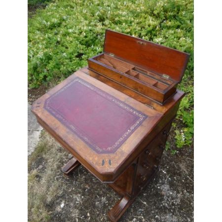 Original antiker viktorianischer Davenport Nussbaum Schreibtisch englisch 1880
