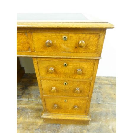 Ausgezeichneter Englischer viktorianischer antiker Eichen Schreibtisch 1880