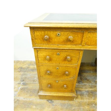 Ausgezeichneter Englischer viktorianischer antiker Eichen Schreibtisch 1880