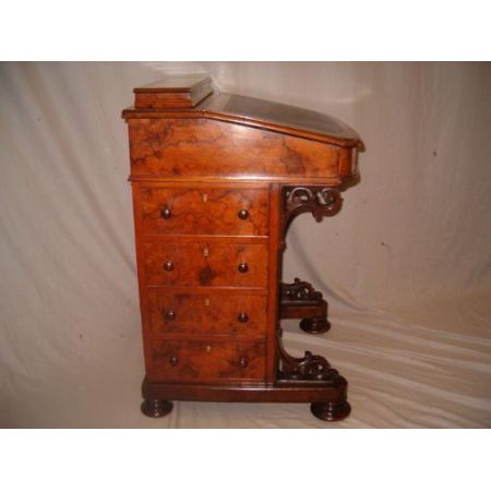 Original antiker Nussbaum Davenport Schreibtisch englisch 1870