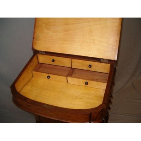 Original antiker Nussbaum Davenport Schreibtisch englisch 1870